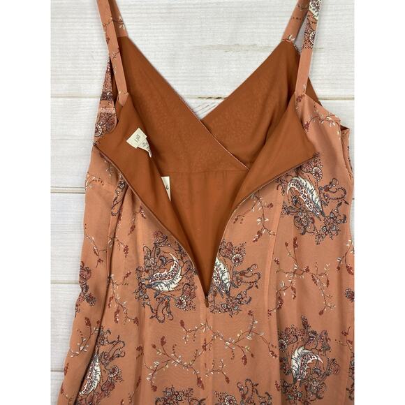 J Jill Dress Sz 18P Peach Floral Lined Chiffon Mini Slip Sleeveless Zip Boho NWT - Picture 12 of 12
